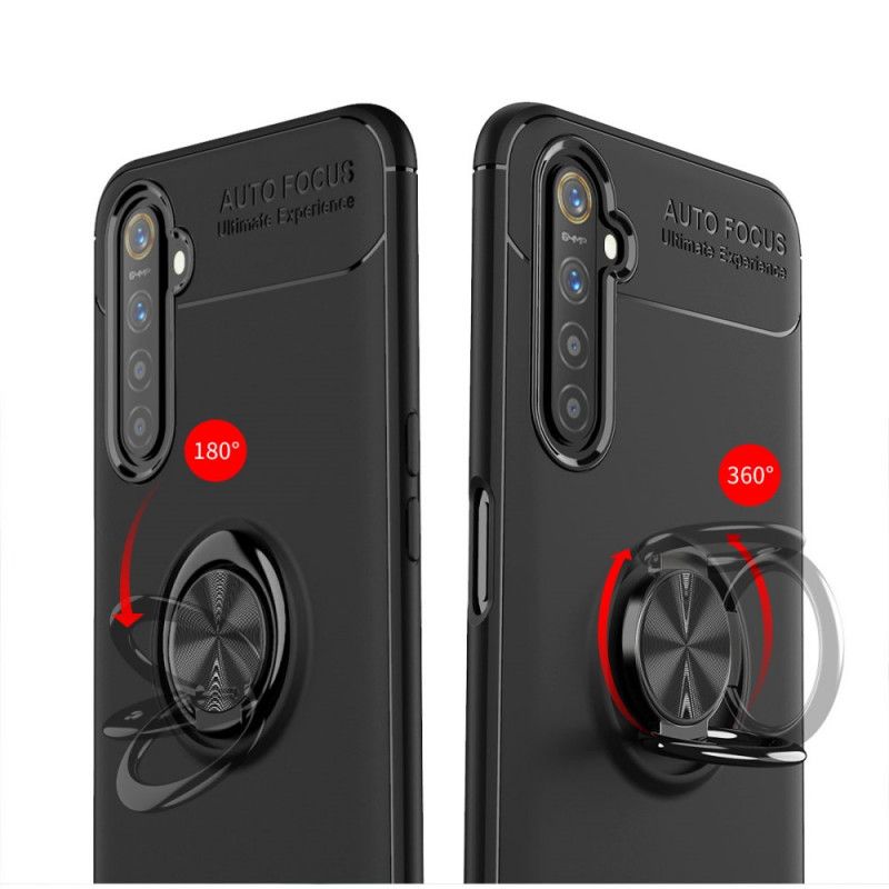 Kuori Realme 6 Punainen Musta Pyörivä Rengas