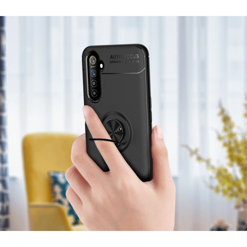 Kuori Realme 6 Punainen Musta Pyörivä Rengas