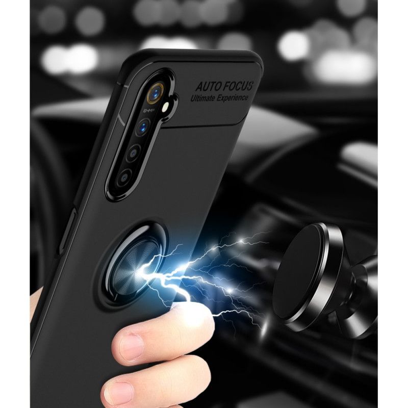 Kuori Realme 6 Punainen Musta Pyörivä Rengas