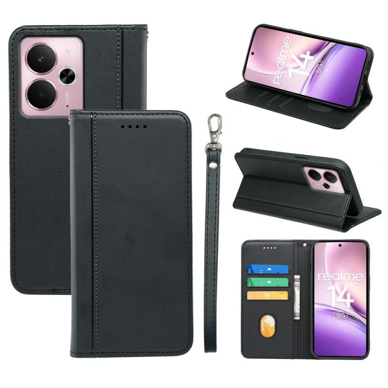 Nahkakotelo Realme 14 5g Irrotettava Hihna