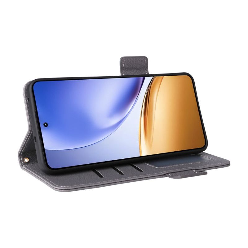 Nahkakotelo Realme 14 5g Litsikuvioinen Hihna