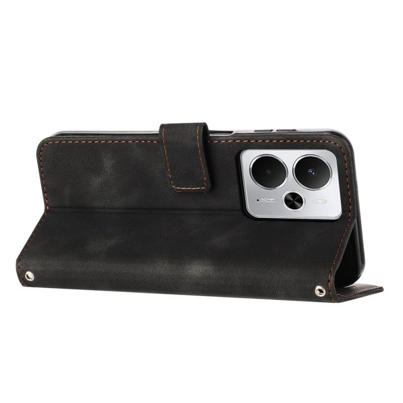 Nahkakotelo Realme 14 5g Viivat Ja Hihna