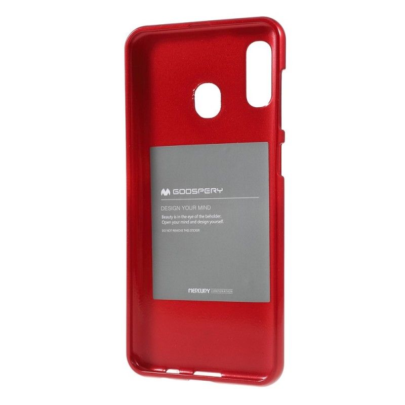 Case Kuoret Samsung Galaxy A30 Magenta Punainen Puhelinkuoret Räikeä Goospery Metal -Efekti