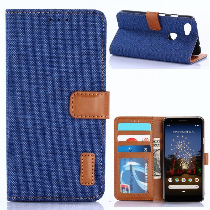Flip Case Google Pixel 3A Vaaleansininen Tummansininen Farkut