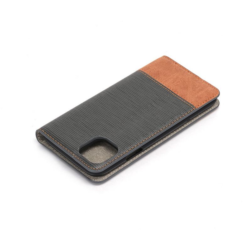 Flip Kotelot iPhone 11 Kahvi Musta Kaksisävyinen Tekonahka Suojakuori