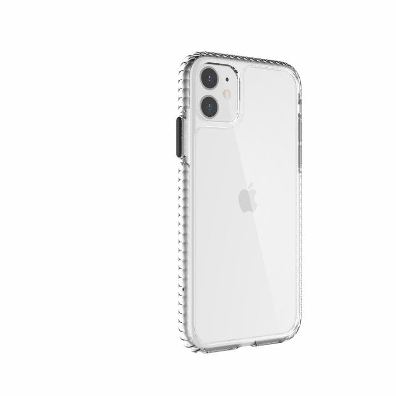 Kuori iPhone 11 Harmaa Musta Läpinäkyvät Kuvioidut Reunat
