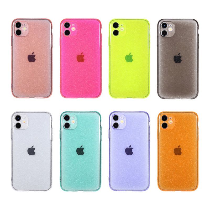 Kuori iPhone 11 Magenta Musta Fluoresoiva Kimallus