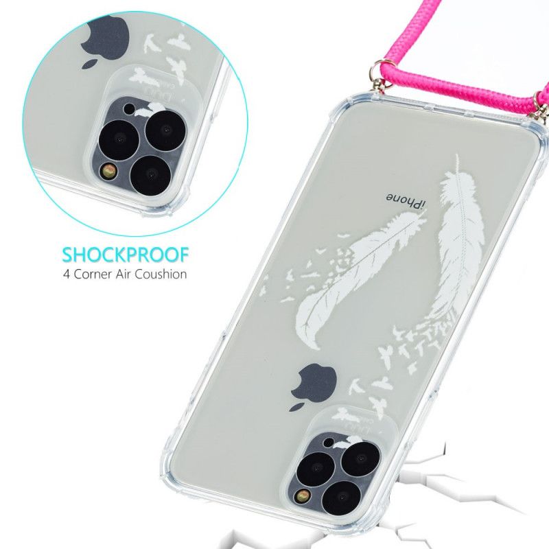 Kuori iPhone 11 Valkoinen Musta Höyhennauha