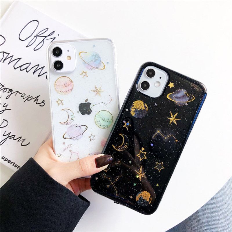 Kuori iPhone 11 Valkoinen Musta Planeetat