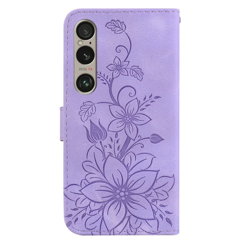 Kotelot Sony Xperia 1 Vi Puhelinkuoret Kukkakuvio Hihnalla