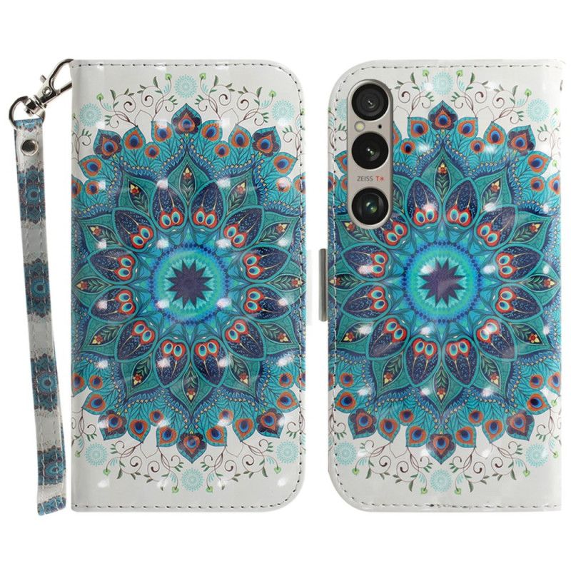 Kotelot Sony Xperia 1 Vi Vihreä Mandala Hihnalla