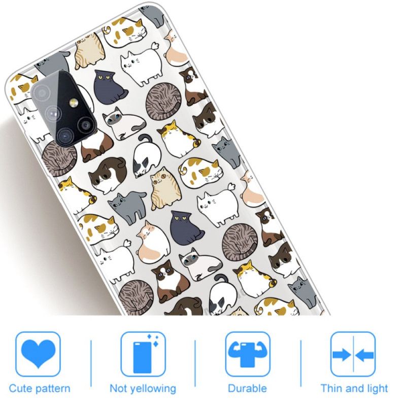 Kuori Samsung Galaxy M51 Kärjessä Olevat Kissat Suojakuori