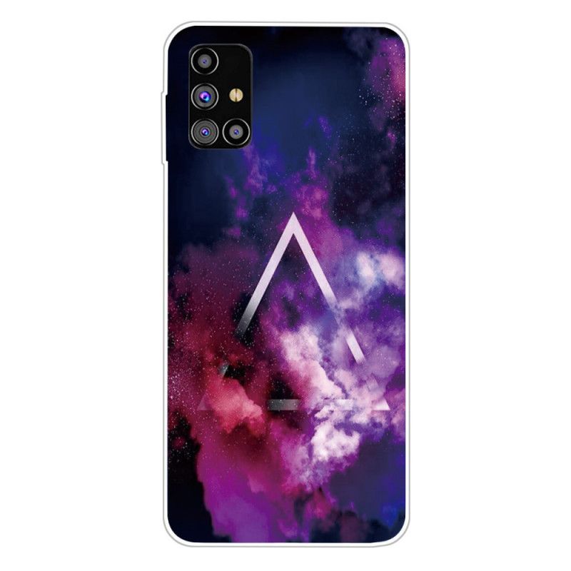 Kuori Samsung Galaxy M51 Vaaleanpunainen Harmaa Joustava Geometria