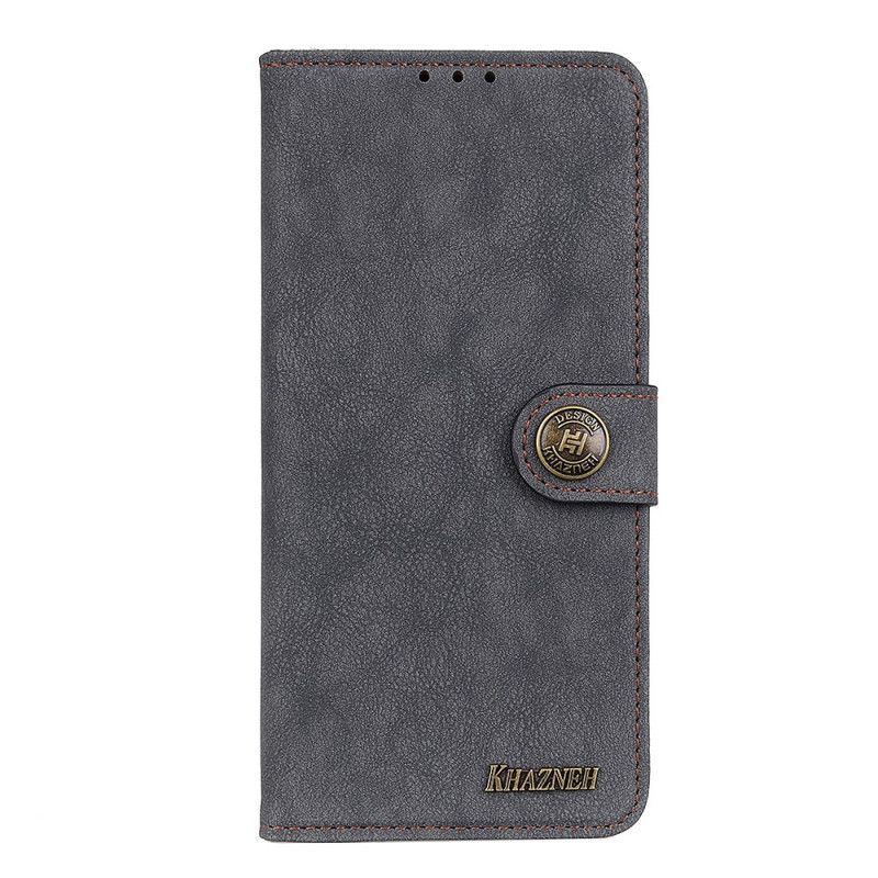 Nahkakotelo Samsung Galaxy M51 Tummansininen Musta Puhelinkuoret Retro Khazneh Halkaistu Tekonahka