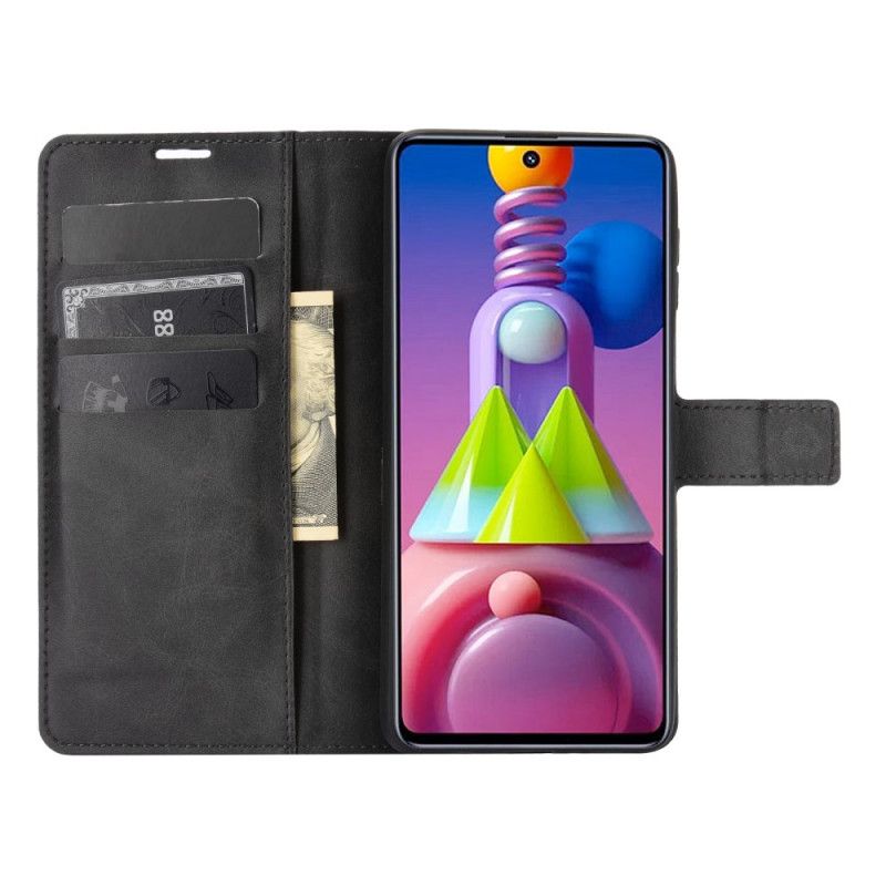 Suojakuori Samsung Galaxy M51 Harmaa Musta Ohut Tekonahka