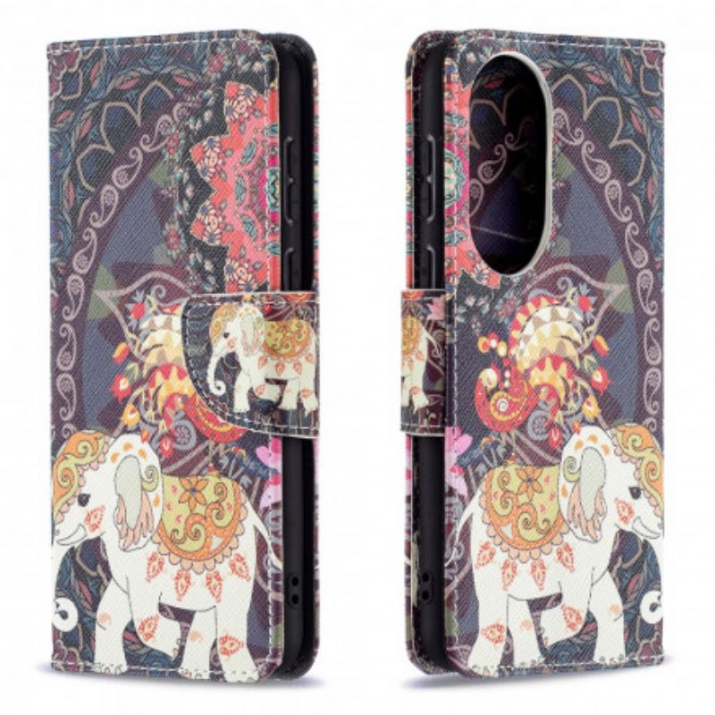 Flip Kotelot Huawei P50 Tribal Elephant Suojakuori