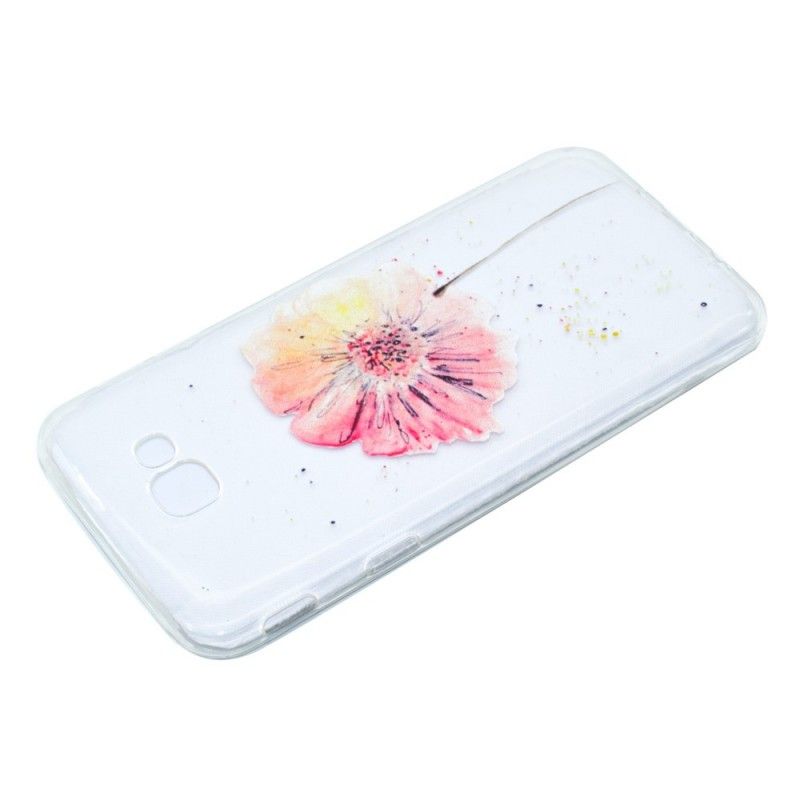 Kuori Samsung Galaxy A3 2017 Läpinäkyvä Vesiväri Unikko Suojakuori