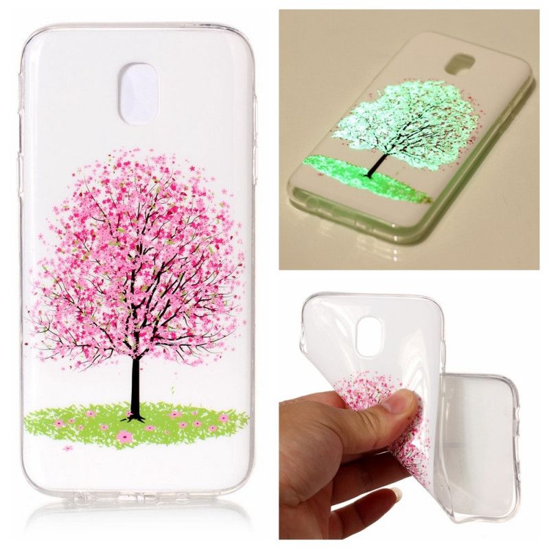 Kuori Samsung Galaxy J7 2017 Fluoresoiva Kukkiva Puu Suojakuori