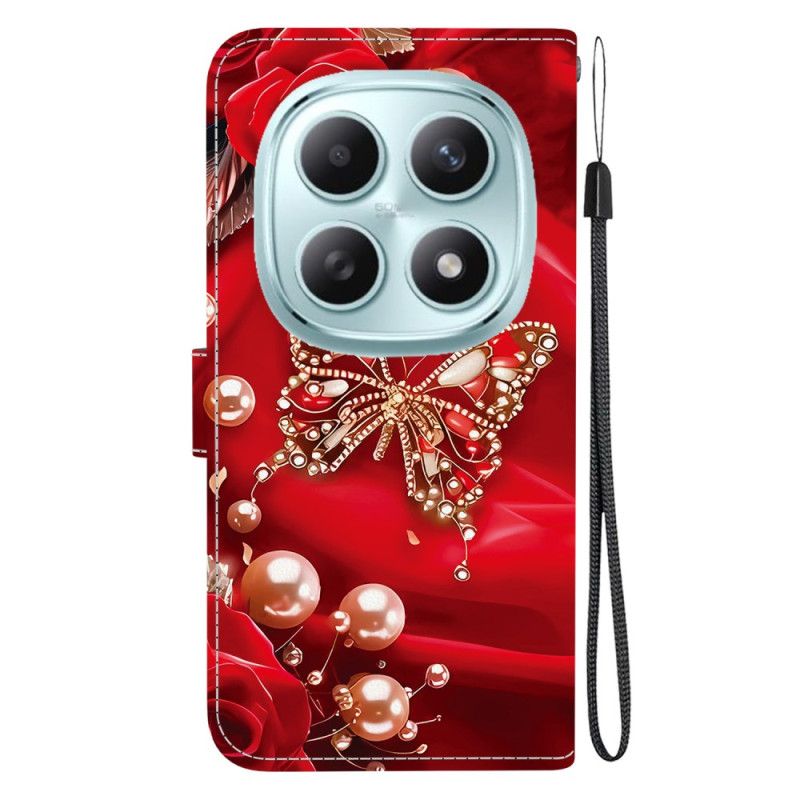 Kotelot Xiaomi Redmi Note 15 5g Helmiäispinkki Perhonen