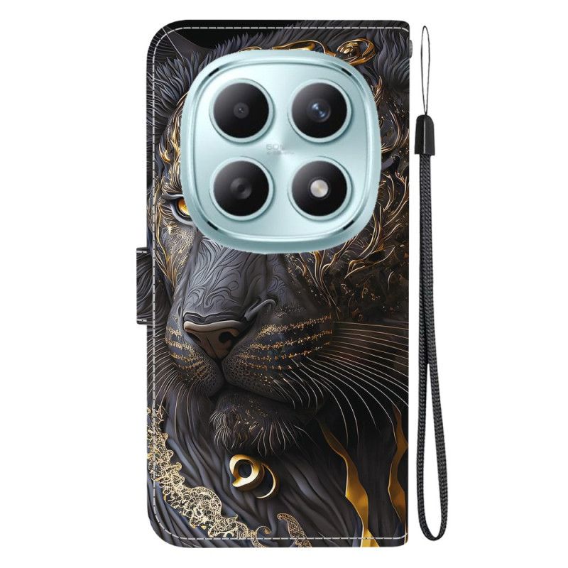 Nahkakotelo Xiaomi Redmi Note 15 5g Leijona Ja Kulta