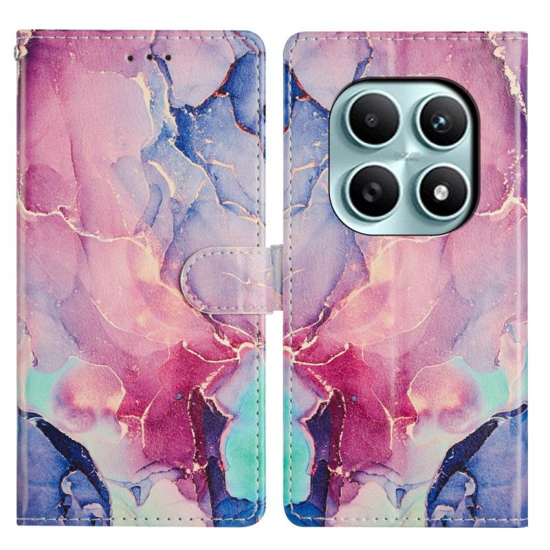 Nahkakotelo Xiaomi Redmi Note 15 5g Vaaleanpunainen Ja Vihreä Marmori