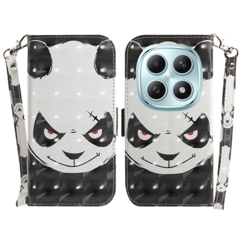 Nahkakotelo Xiaomi Redmi Note 15 5g Vihainen Panda Ja Nauha