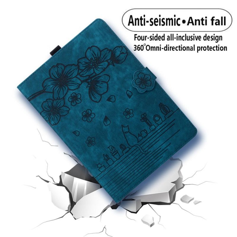 Kotelot iPad (2025) Kirsikankukka Ja Kissat Suojakuori