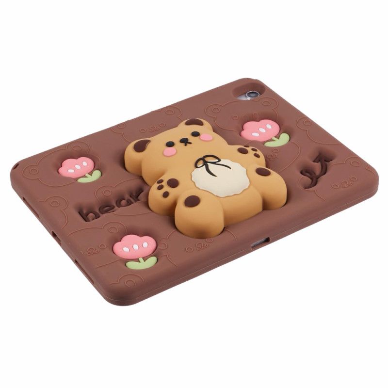 Kotelot iPad (2025) Nallekarhuteline Ja Tulppaanikuvio Suojakuori