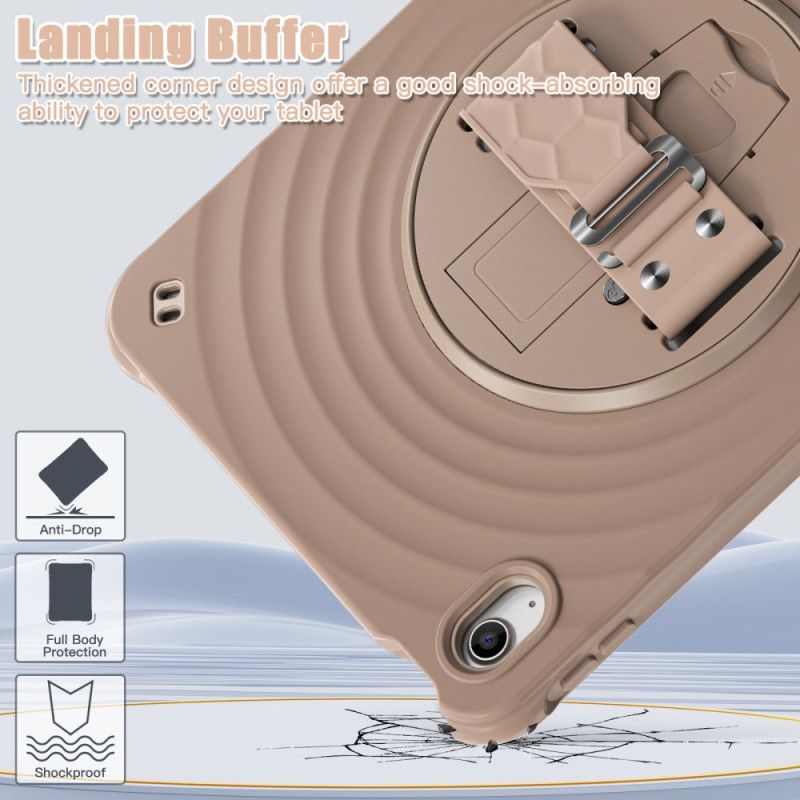 Kuori iPad (2025) 360 Astetta Kääntyvä Teline Ja Olkahihna