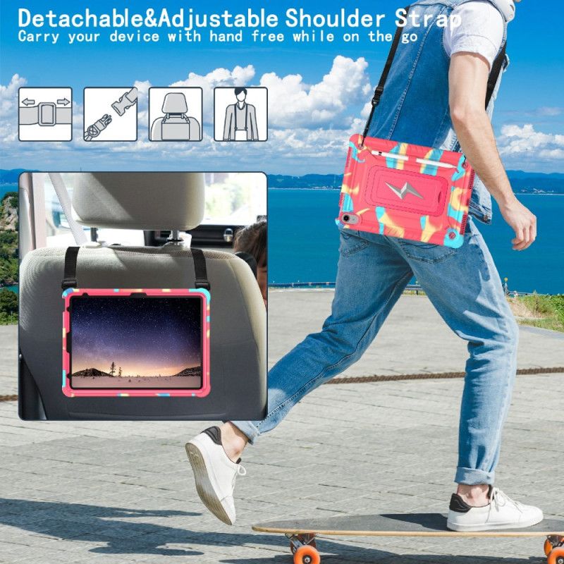 Kuori iPad (2025) Kolminkertainen Suojaus Olkahihnalla Suojakuori