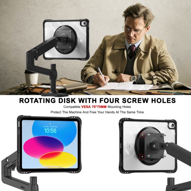 Kuori iPad (2025) Läpinäkyvä Integroitu Jalusta Suojakuori