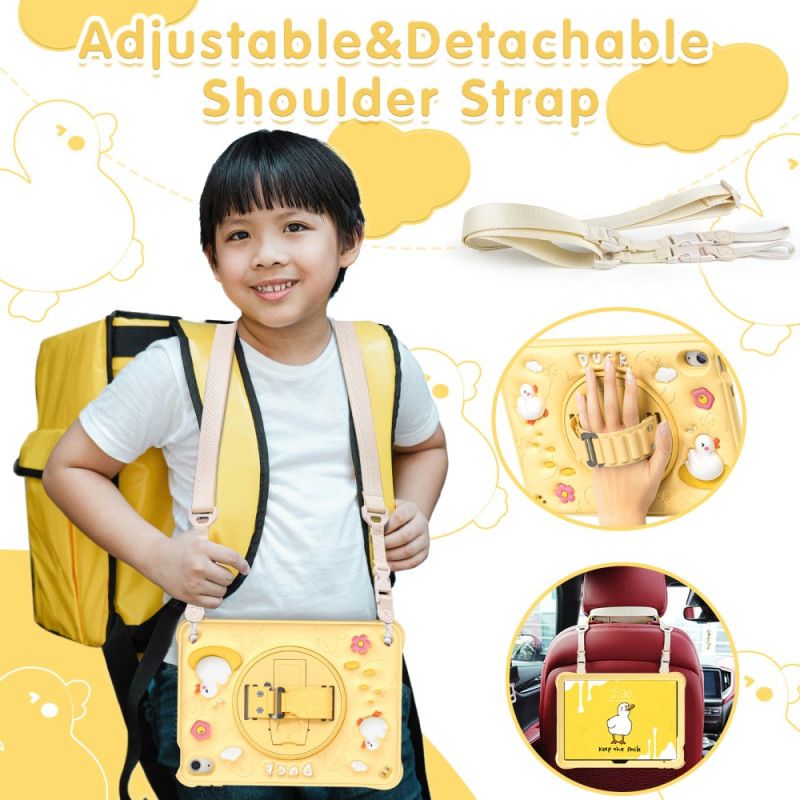 Kuori iPad (2025) Lasten Ankan Jalusta Ja Olkahihna Suojakuori