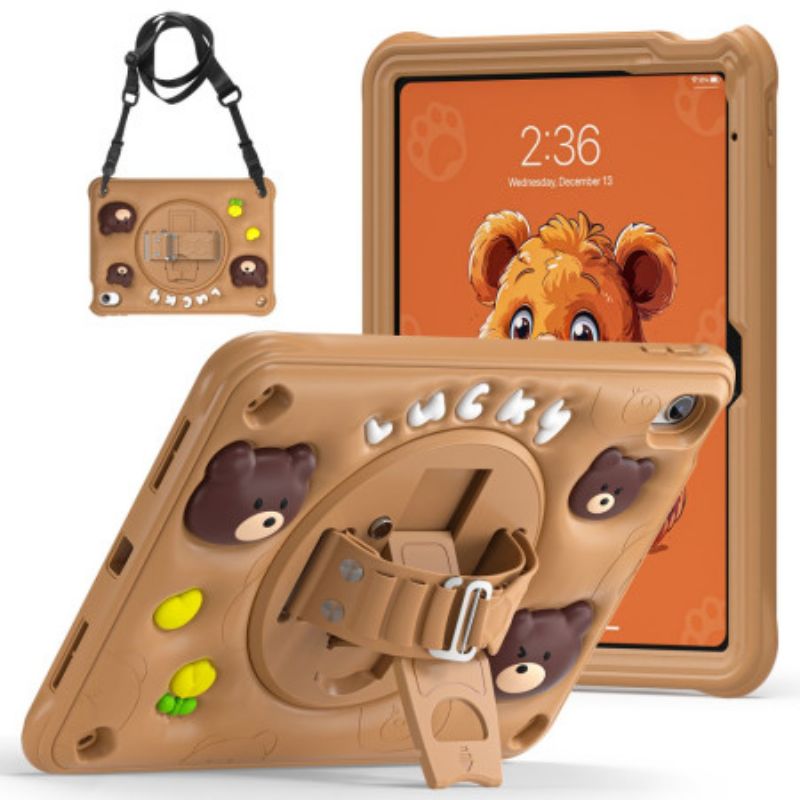 Kuori iPad (2025) Lasten Karhuhihna Ja Olkahihna