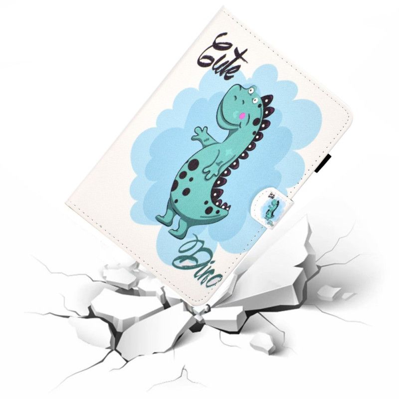 Nahkakotelo iPad (2025) Söpö Dinosaurus