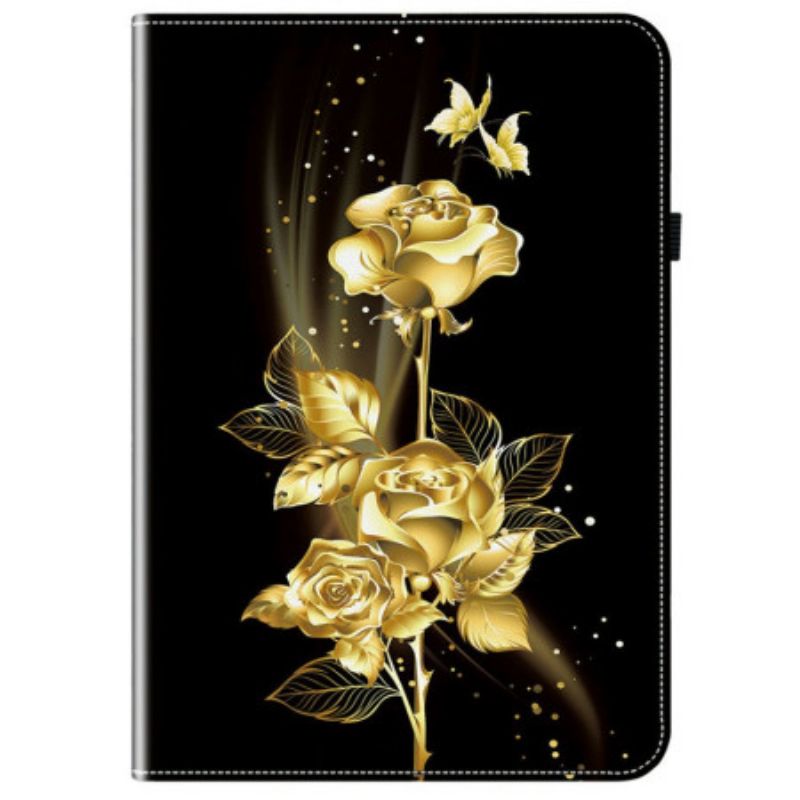 Kuoret Xiaomi Pad 7 / 7 Pro Kultaisia Ruusuja Ja Perhosia