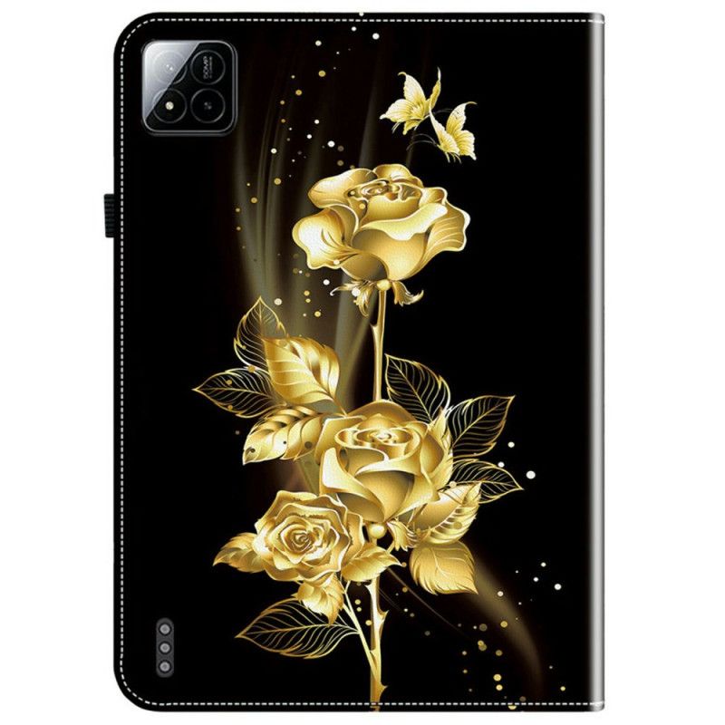 Kuoret Xiaomi Pad 7 / 7 Pro Kultaisia Ruusuja Ja Perhosia