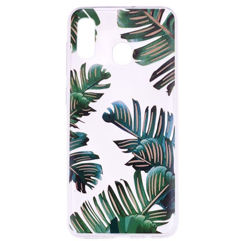 Kuori Huawei P30 Lite Läpinäkyvät Vihreät Lehdet