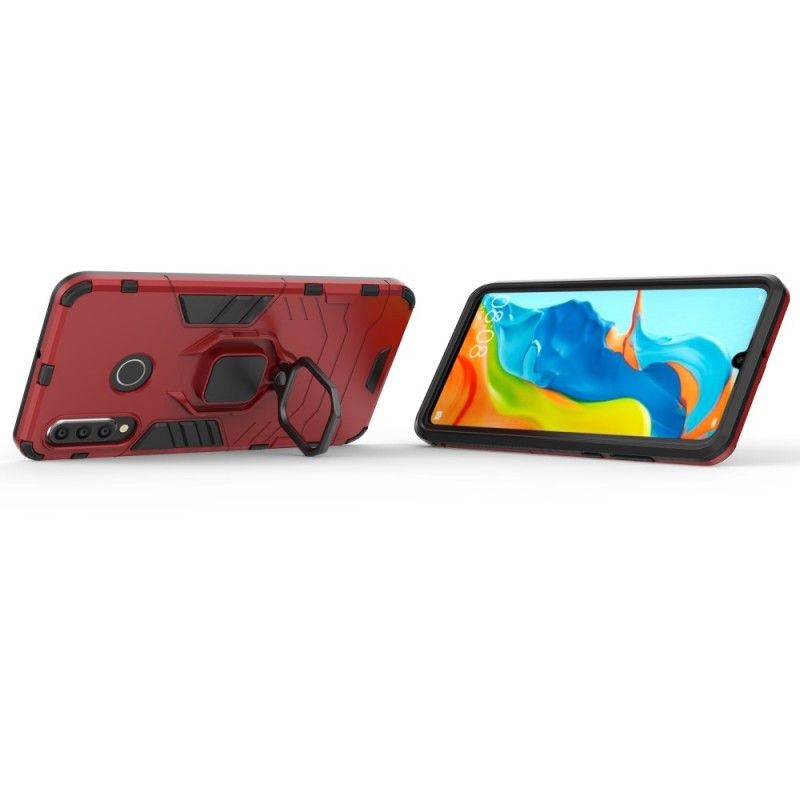 Kuori Huawei P30 Lite Punainen Musta Kestävä Rengas