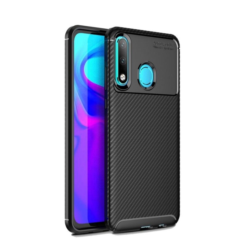 Kuori Huawei P30 Lite Tummansininen Musta Joustava Hiilikuiturakenne Suojakuori
