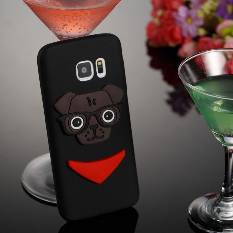 Kuori Samsung Galaxy S7 Vaaleanpunainen 3D Nörtti Koira Suojakuori