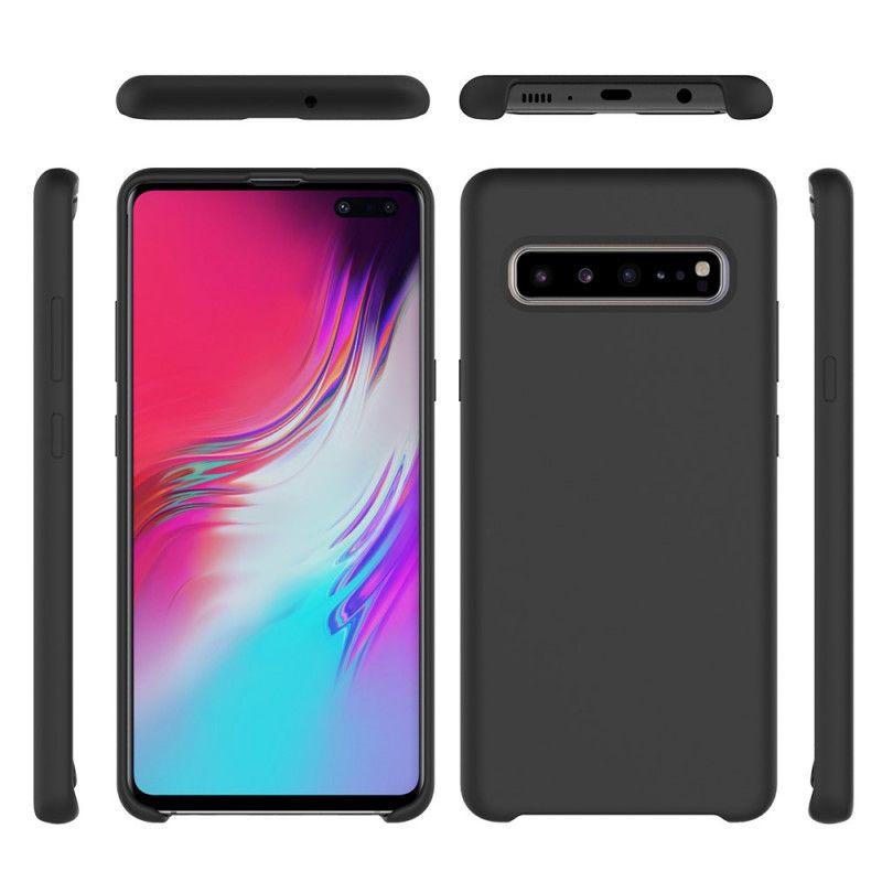 Kuori Samsung Galaxy S10 5G Punainen Musta Silikoninen Silkkinen Kosketus