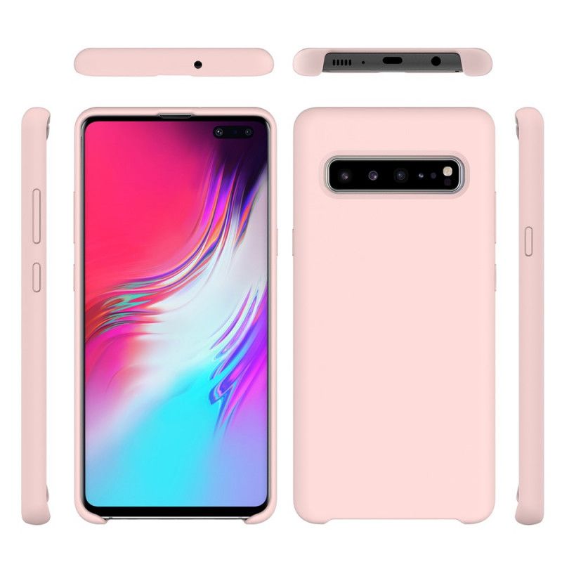 Kuori Samsung Galaxy S10 5G Punainen Musta Silikoninen Silkkinen Kosketus