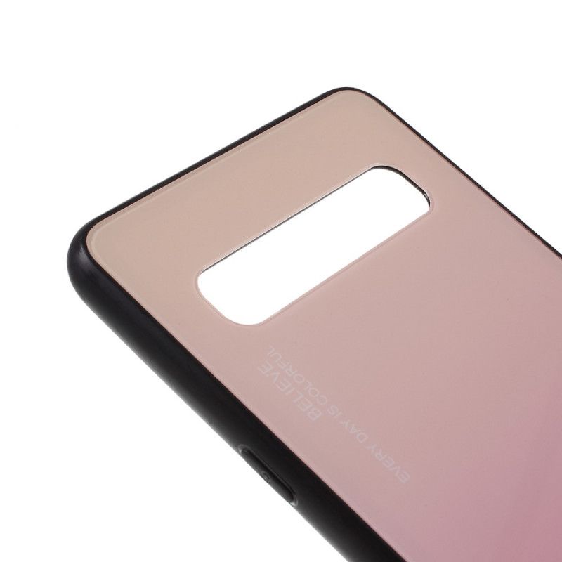 Kuori Samsung Galaxy S10 5G Purppura Punainen Ole Itsesi Karkaistua Lasia