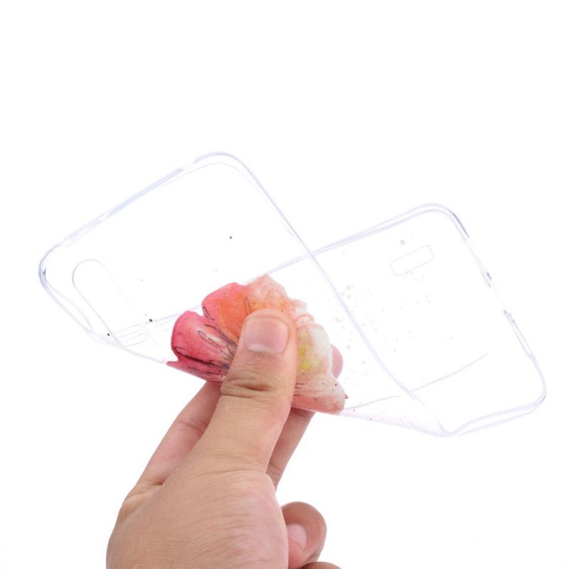 Kuori Xiaomi Mi A3 Läpinäkyvä Vesiväri Unikko