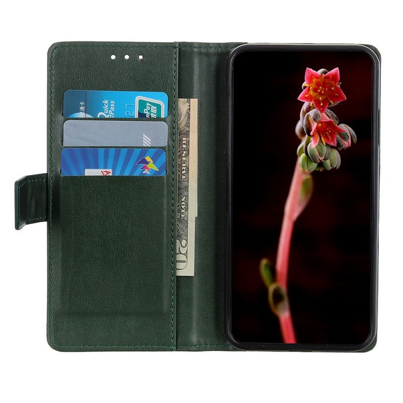 Kotelot Samsung Galaxy A20s Magenta Musta Tyylikäs Halkaistu Litsi Nahka Suojakuori