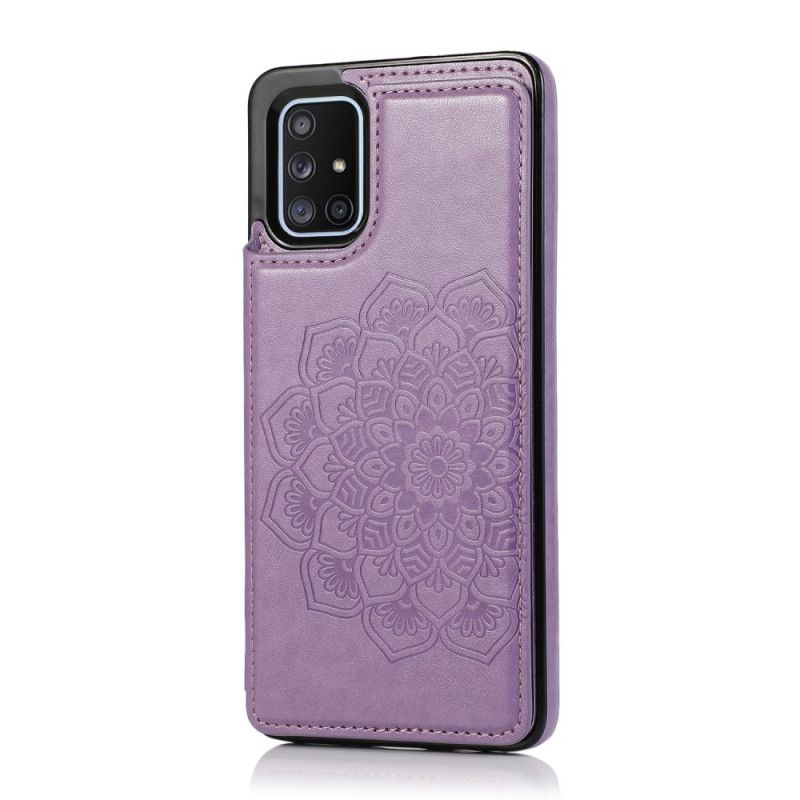Case Kuoret Samsung Galaxy A51 Syaani Harmaa Puhelinkuoret Mandala-Tulostuskortin Pidike