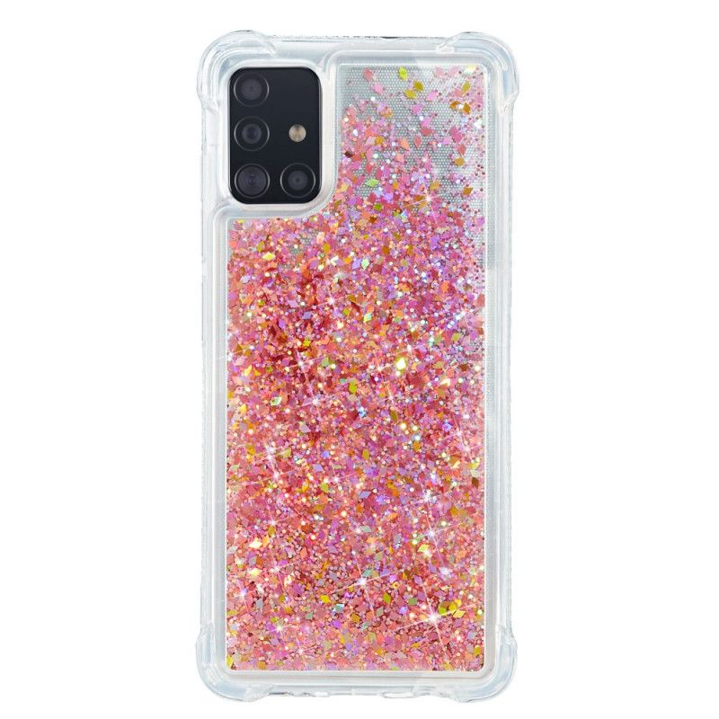 Kuori Samsung Galaxy A51 Vaaleansininen Magenta Halu Kimallus