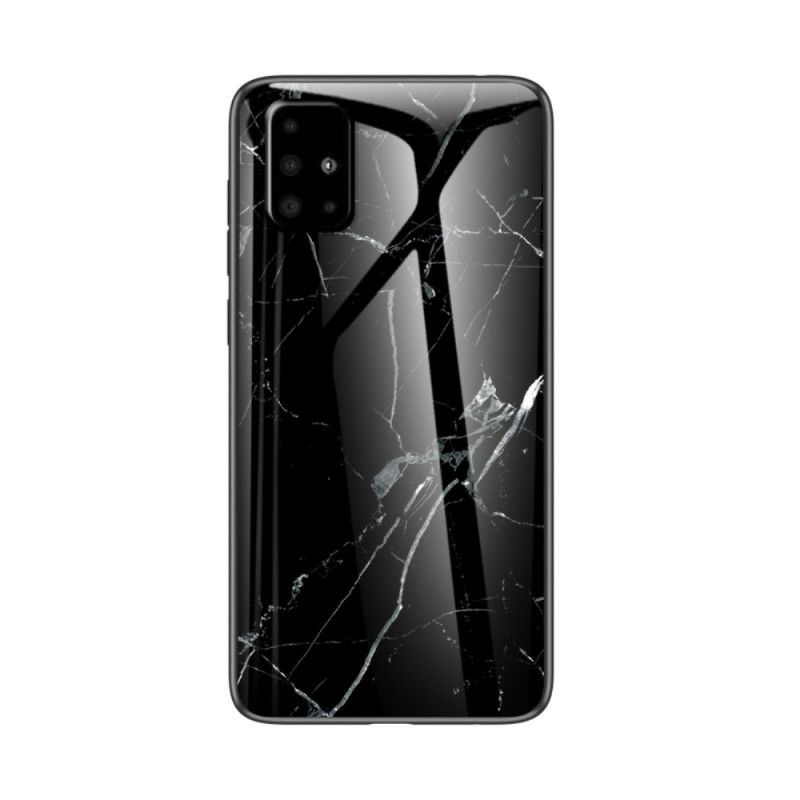 Kuori Samsung Galaxy A51 Valkoinen Musta Kiiltävä Marmori