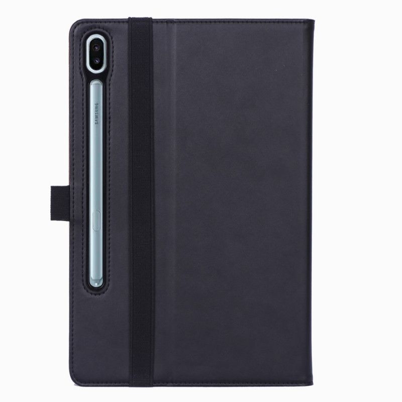 Kuoret Samsung Galaxy Tab S6 Violetti Musta Nahkatyyli Hihnalla Suojakuori