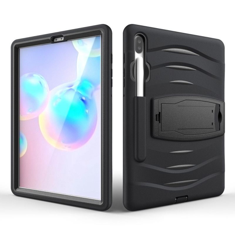 Kuori Samsung Galaxy Tab S6 Punainen Musta Puskurinsuoja Tuella Suojakuori